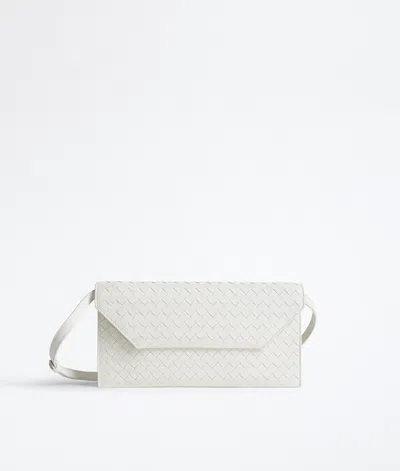 Bottega Veneta Intrecciato Piccolo Envelope Pouch In Alabaster