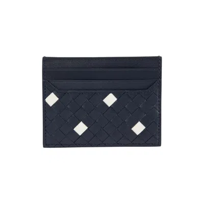 Pre-owned Bottega Veneta Intrecciato Piccolo Horizontal Card Case 'abyss/white' | Grey | Men's Size Onesize