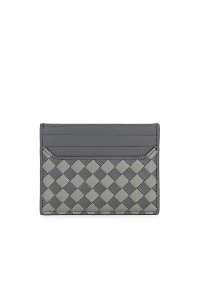 Bottega Veneta Intrecciato Piccolo Horizontal Card Case In Lapilli & Drizzle