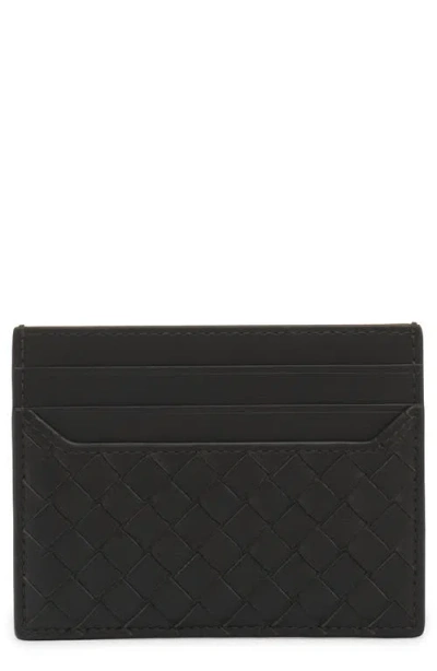 Bottega Veneta Intrecciato Piccolo Leather Card Case In Black