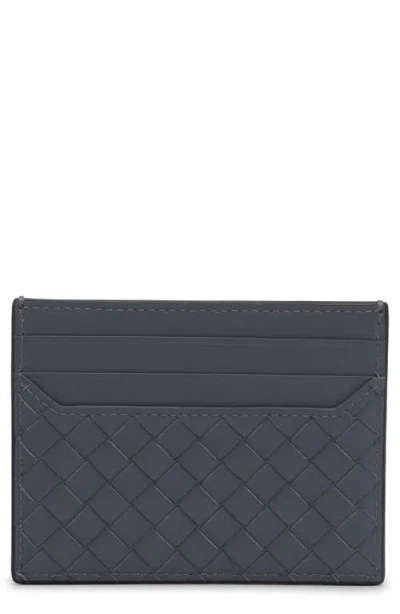 Bottega Veneta Intrecciato Piccolo Leather Card Holder In Black