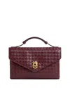 Bottega Veneta Intrecciato Piccolo Leather Crossbody In Burgundy