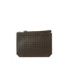 Bottega Veneta Intrecciato Piccolo Standing Pouch In Brown