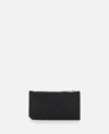 Bottega Veneta Intrecciato Piccolo Leather Zip Card Case In Black