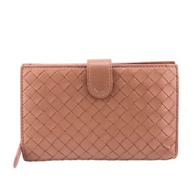 Pre-owned Bottega Veneta Intrecciato Pink Intrecciato Wallet (bi-fold) ()