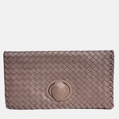 Pre-owned Bottega Veneta Intrecciato Pink Leather Clutch