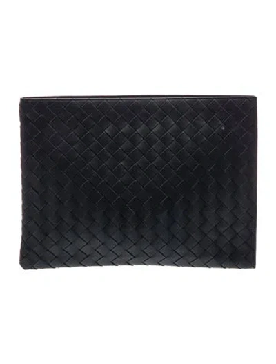 Pre-owned Bottega Veneta Intrecciato Portfolio In Black