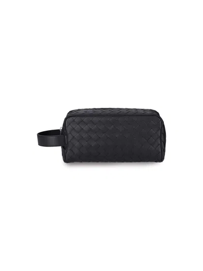 Bottega Veneta Intrecciato Pouch In Black  