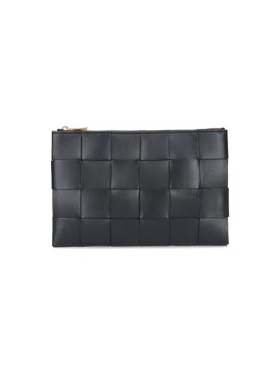 Bottega Veneta Intrecciato Pouch In Black  