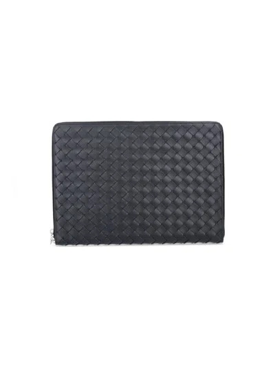 Bottega Veneta Woven Pouch In Black  