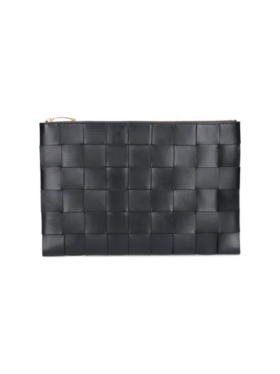 Bottega Veneta 'intrecciato' Pouch In Black  