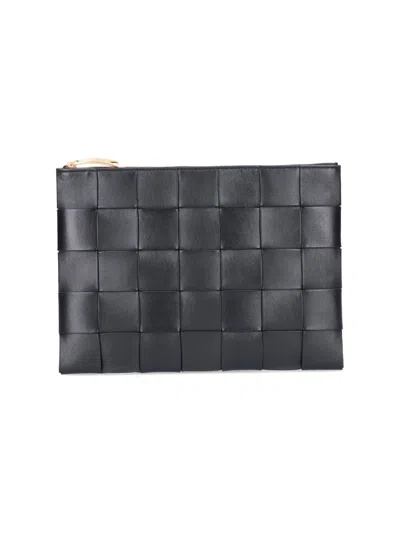 Bottega Veneta 'intrecciato' Pouch In Black  