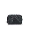 Bottega Veneta Cable Pattern Pouch In Nero