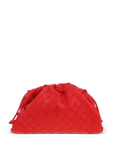 Pre-owned Bottega Veneta Intrecciato Pouch Shoulder Bag In Red