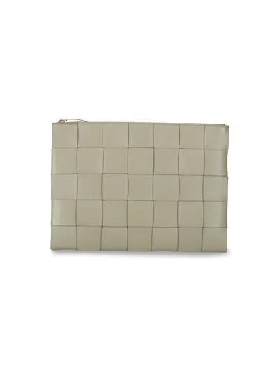 Bottega Veneta Woven Pouch In Taupe