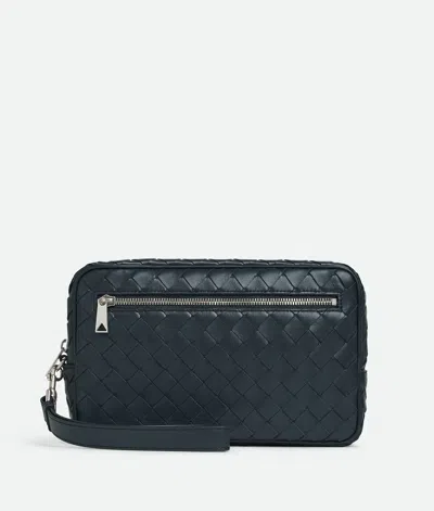 Bottega Veneta Intrecciato Pouch With Wristlet In Shadow