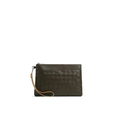 Bottega Veneta Intrecciato Prism Pouch In Green