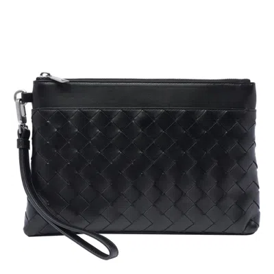 Bottega Veneta Intrecciato Prism Pouch In Black