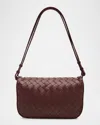 Bottega Veneta Intrecciato Puff Pouch Bag On Strap In Madder Brown