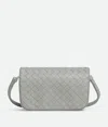 Bottega Veneta Intrecciato Puff Pouch On Strap In Sterling/zenith