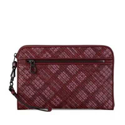 Pre-owned Bottega Veneta Intrecciato Purple Leather Clutch Bag ()