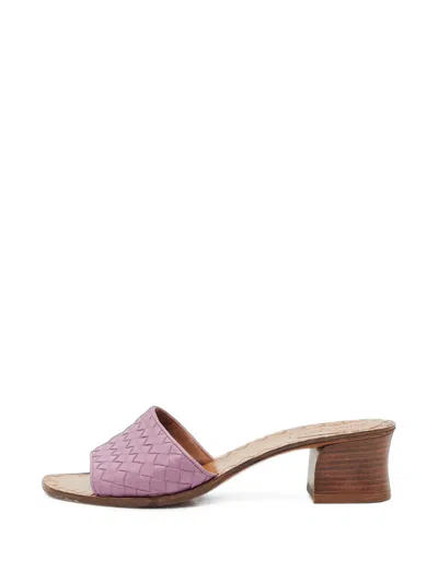Pre-owned Bottega Veneta Intrecciato Ravello Sandals In Purple