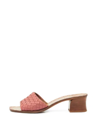 Pre-owned Bottega Veneta Intrecciato Ravello Slide Sandals In Pink