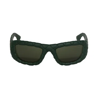 Pre-owned Bottega Veneta Intrecciato Rectangular Sunglasses 'black' | Men's Size Onesize