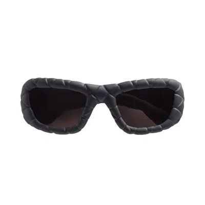 Pre-owned Bottega Veneta Intrecciato Rectangular Sunglasses 'black/grey' | Women's Size Onesize
