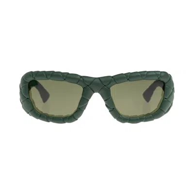 Pre-owned Bottega Veneta Intrecciato Rectangular Sunglasses 'greeen' | Green | Women's Size Onesize
