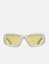 Bottega Veneta Eyewear Panthos Frame Sunglasses In White