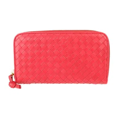 Pre-owned Bottega Veneta Intrecciato Red Color Intrecciato Coin Purse/coin Case ()
