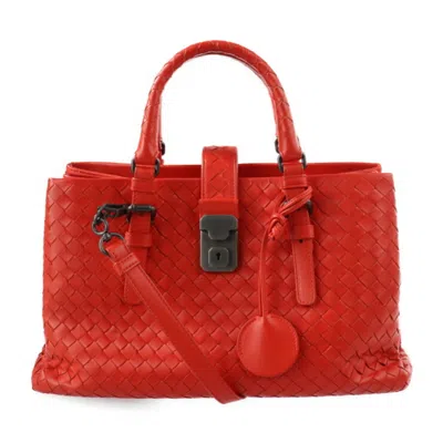 Pre-owned Bottega Veneta Intrecciato Red Color Intrecciato Handbag Shoulder Bag Tote Bag ()