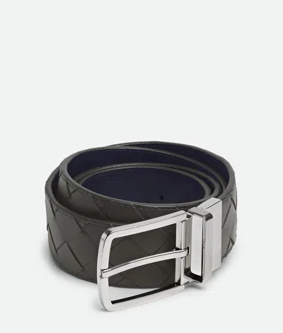 Bottega Veneta Intrecciato Reversible Belt In Black