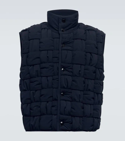 Bottega Veneta Intrecciato Ripstop Vest In Blue