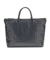 Bottega Veneta Intrecciato Shoulder Bag In Black