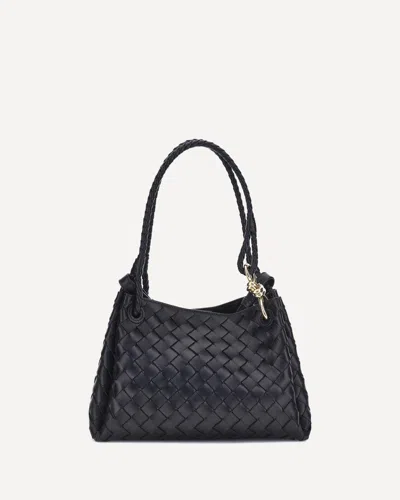 Bottega Veneta Intrecciato Shoulder Bag In Black