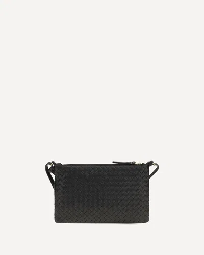Bottega Veneta Intrecciato Shoulder Bag In Black