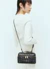 Bottega Veneta Large Loop Intrecciato Leather Shoulder Bag In Black