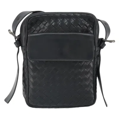 Pre-owned Bottega Veneta Intrecciato Shoulder Bag Leather Black Leather Shoulder Bag Bag ()