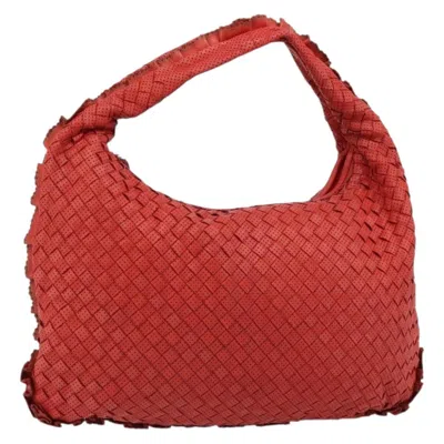 Pre-owned Bottega Veneta Intrecciato Shoulder Bag Leather Red Leather Shoulder Bag Bag ()