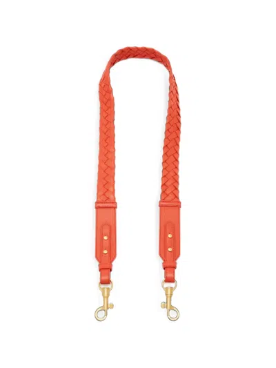 Pre-owned Bottega Veneta Intrecciato Shoulder Strap In Orange