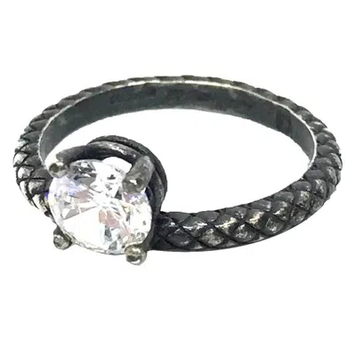 Pre-owned Bottega Veneta Intrecciato Silver 925 Band Ring ()