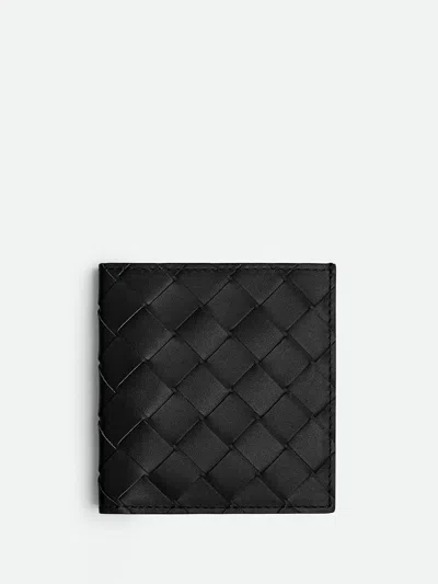 Bottega Veneta `intrecciato Slim Bi-fold Wallet` In Black  