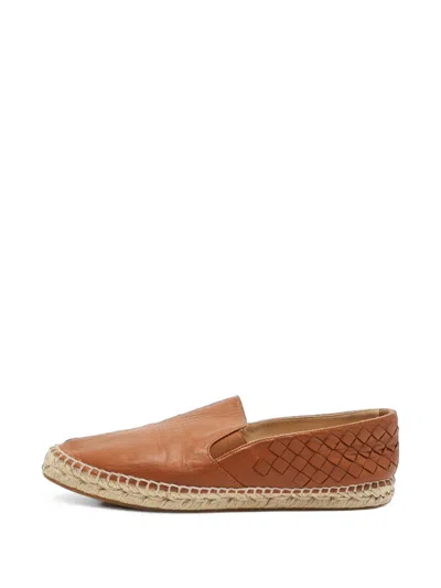 Pre-owned Bottega Veneta Intrecciato Slip-on Sneakers In Brown