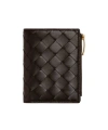 Bottega Veneta Intrecciato Small Bi-fold Wallet In Brown