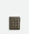 Bottega Veneta Intrecciato Small Bi-fold Wallet In Green