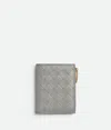 Bottega Veneta Intrecciato Small Bi-fold Wallet In Gray