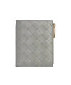 Bottega Veneta Intrecciato Small Bi-fold Wallet In Gray