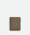 Bottega Veneta Small Leather Intrecciato Bifold Wallet In Pinecone